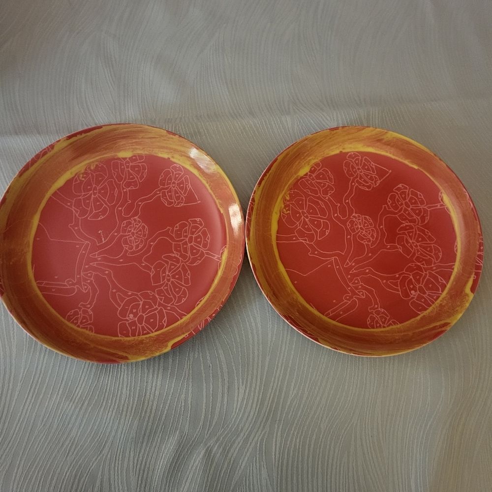 NWT 2 Anthropologie Trey Speegle Salad Plates 111 Reasons To Love You 113 Tender